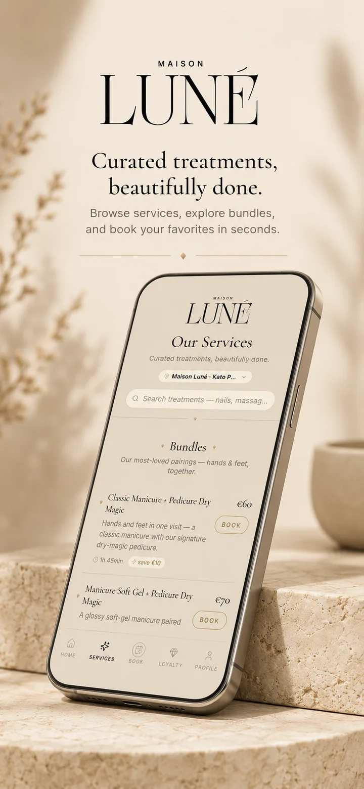 Maison Luné app: services and bundles