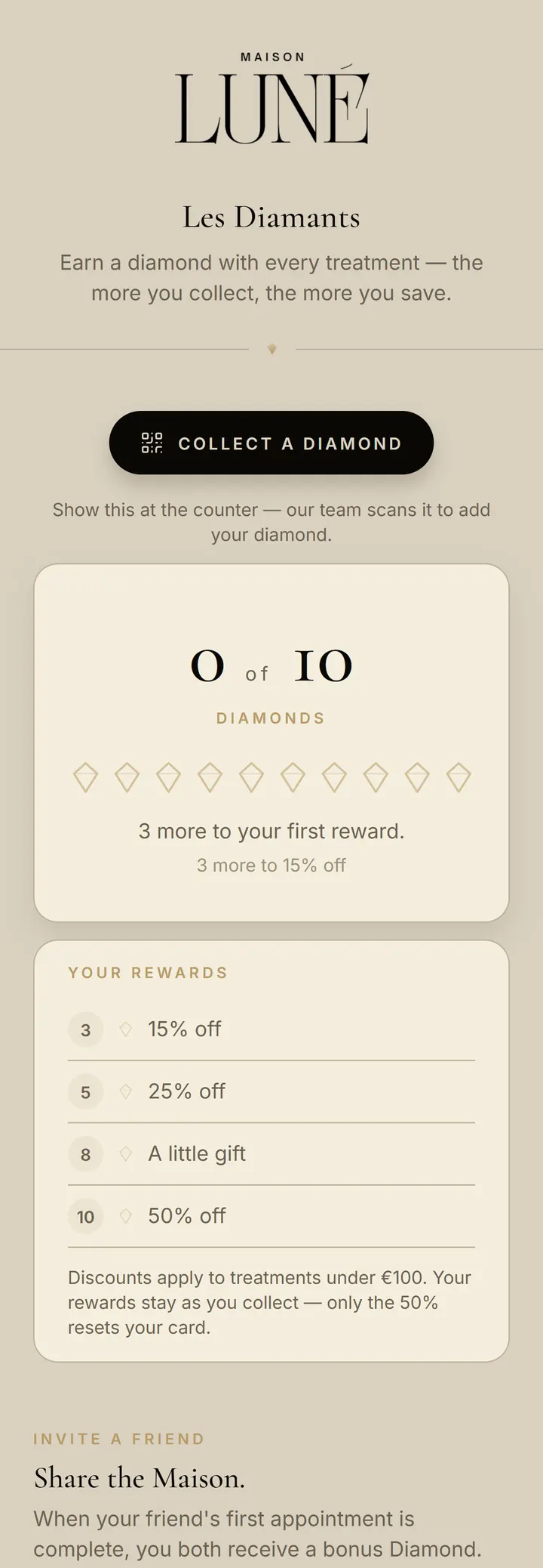 Maison Luné loyalty program