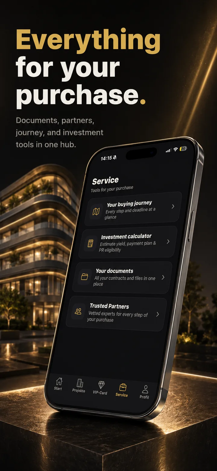 MITO Developments app: service hub with documents and investment tools