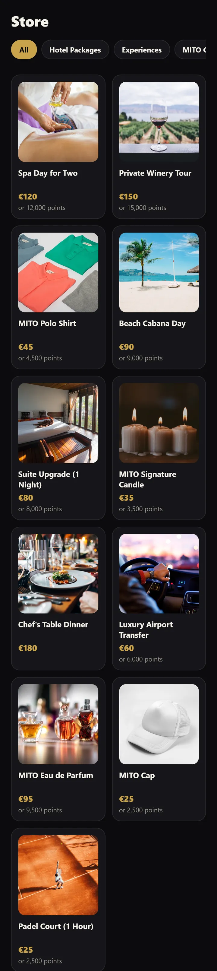 MITO rewards store